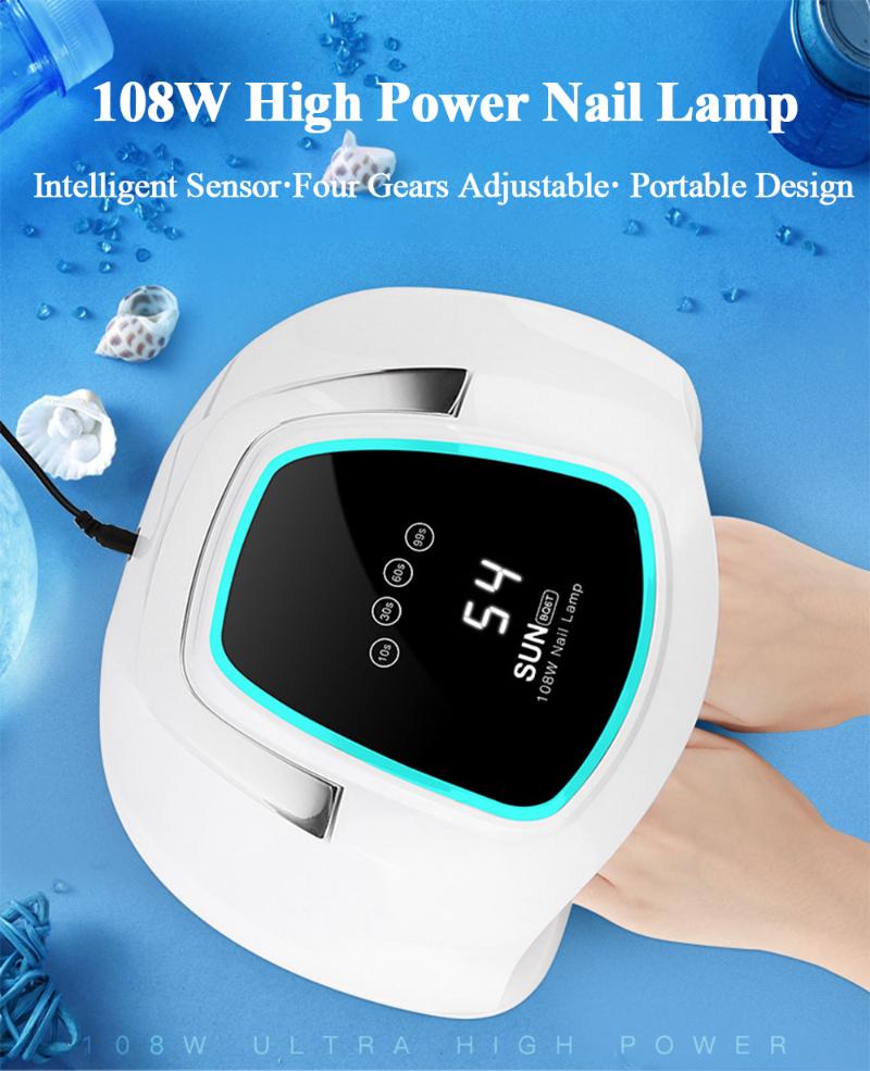 Salon Professional 108w UV Led Light Lamp Nail Dryer For Gel Nail Dryer Machine gel polish set with uv lamp Nails Tools DIY, Blue
Salon Professional 108w UV Led Light Lamp Nail Dryer For Gel Nail Dryer Machine gel polish set with uv lamp Nails Tools DIY, Blue