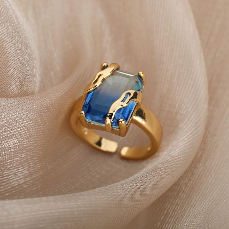 Cluster Rings Blue Color Geometric Zircon For Women Gold Fashion Wedding Couple Aesthetic Jewelry Anniversary Bague Femme, Golden;silver
Cluster Rings Blue Color Geometric Zircon For Women Gold Fashion Wedding Couple Aesthetic Jewelry Anniversary Bague Femme, Golden;silver