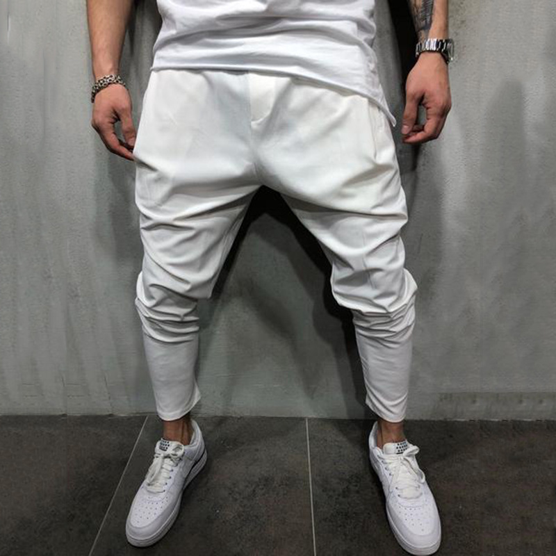 Men's Joggers Pants Streetwear Hip Hop Trousers Casual Harem Pants Male Loose Slim Fitness Soft Plain Narrow Leg Opening Clothes 201027