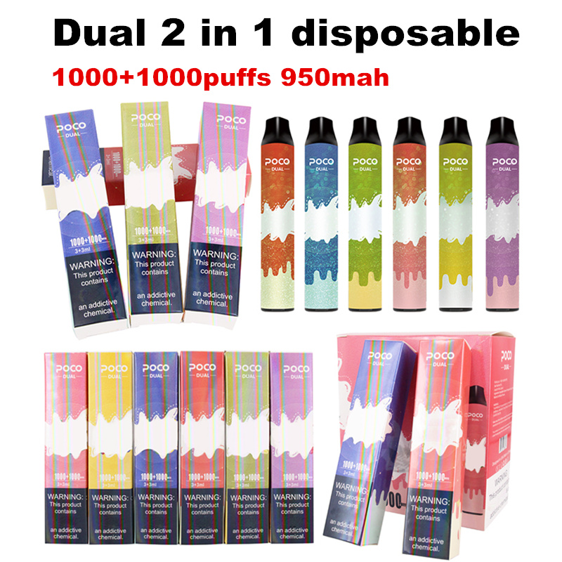 Original Poco Dual disposable vape 950mAh Prefilled 3+3ml Pod 1000+1000 Puffs 2 in 1 disposbale kit
Original Poco Dual disposable vape 950mAh Prefilled 3+3ml Pod 1000+1000 Puffs 2 in 1 disposbale kit