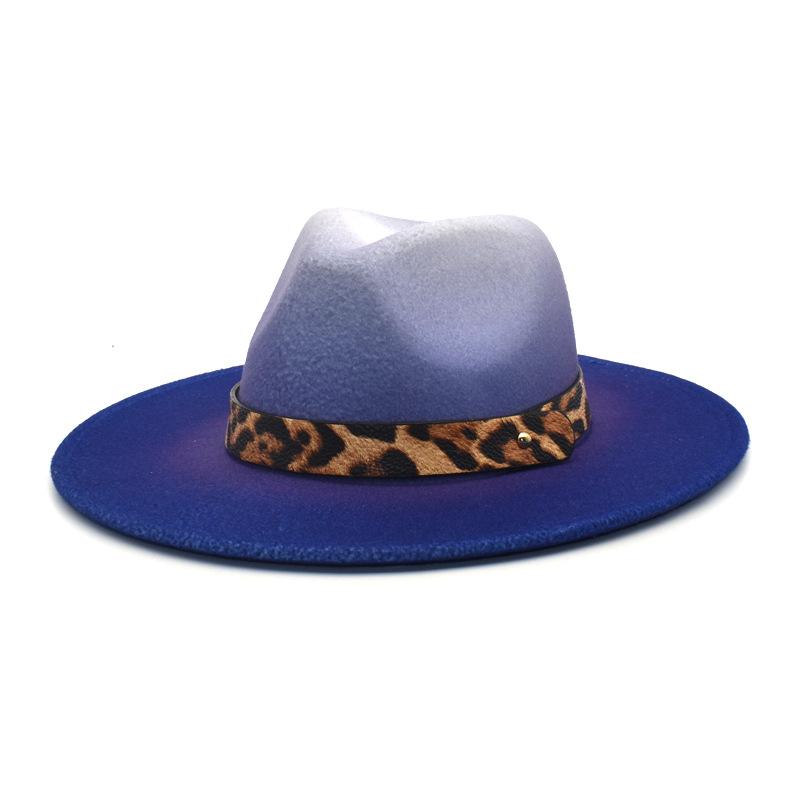 Leapord chainmen jazz hat fedora hat Cap Cowboy Tie-dye Winter Fedora Big Brim For Men Jazz Hats Two-color British 2021, 05 
Leapord chainmen jazz hat fedora hat Cap Cowboy Tie-dye Winter Fedora Big Brim For Men Jazz Hats Two-color British 2021, 05