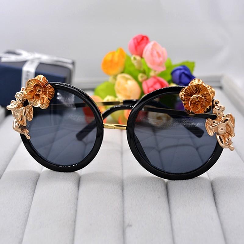 Fashion Baroque Handmade Angel Sunglasses Women Round Metal Flower Sun Glasses Oculos Feminino Vintage Lentes Gafas De Sol Mujer
Fashion Baroque Handmade Angel Sunglasses Women Round Metal Flower Sun Glasses Oculos Feminino Vintage Lentes Gafas De Sol Mujer