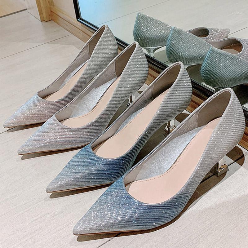 Spring Autumn Women Pumps Bling High Heels Wedding Shoes Female Glasses Heeled Dress Shoes Gradation Silver zapatos mujer N79481, Blue
Spring Autumn Women Pumps Bling High Heels Wedding Shoes Female Glasses Heeled Dress Shoes Gradation Silver zapatos mujer N79481, Blue