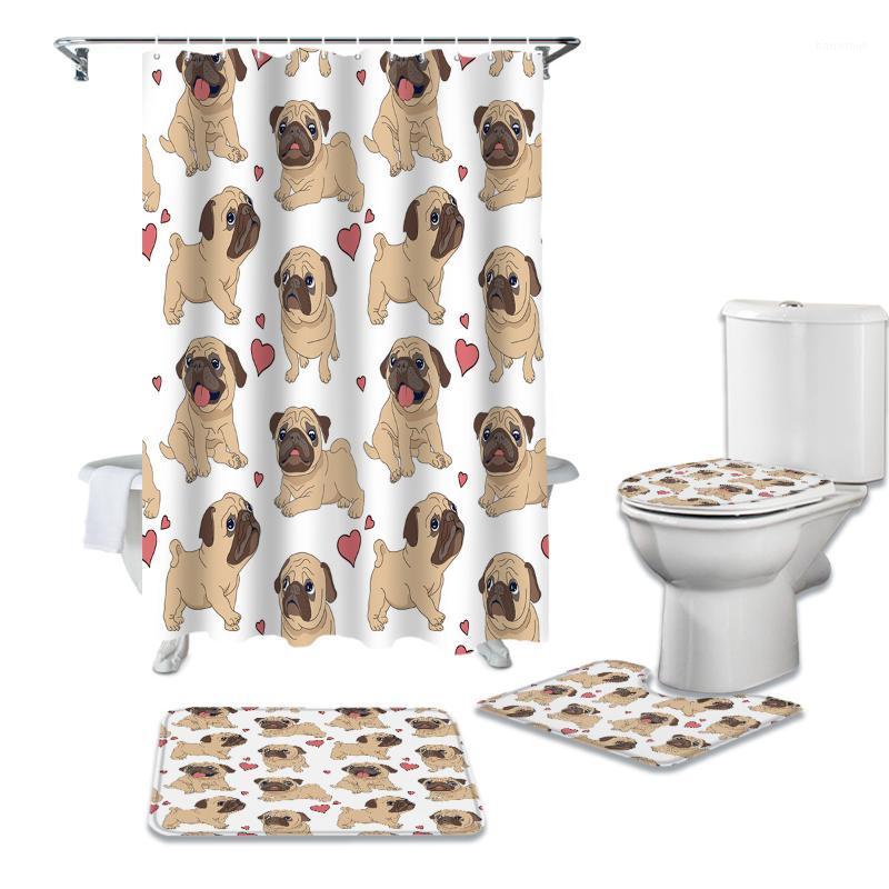 Pug Cute Heart Dog Cartoon Design Waterproof Bath Shower Curtain Rug Set Non-slip Bath Mat Toliet Cover Polyester Shower Curtain1
Pug Cute Heart Dog Cartoon Design Waterproof Bath Shower Curtain Rug Set Non-slip Bath Mat Toliet Cover Polyester Shower Curtain1