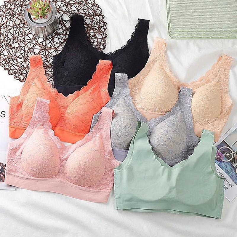 New Japanese Style Seamless Underwear Full Lace Foam-Latex Cup Sexy Beauty Back Without Steel Ring Vest One-Piece Bra, Pink
New Japanese Style Seamless Underwear Full Lace Foam-Latex Cup Sexy Beauty Back Without Steel Ring Vest One-Piece Bra, Pink