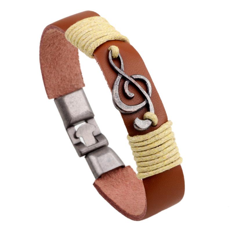 Vintage style leather bracelet men's women's music symbol bracelet green brown clown style 2020
Vintage style leather bracelet men's women's music symbol bracelet green brown clown style 2020