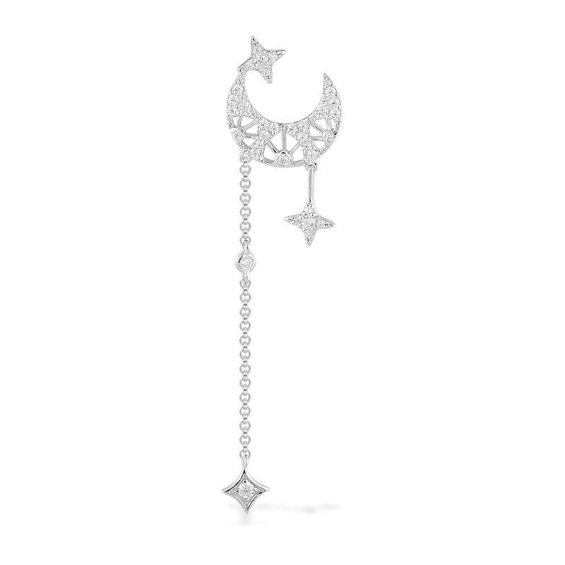 SLJELY Fashion Real 925 Sterling Silver Mono Moon and Star Long Dropping Earring 1pc for Women EDEN Collection Brand Jewelry
SLJELY Fashion Real 925 Sterling Silver Mono Moon and Star Long Dropping Earring 1pc for Women EDEN Collection Brand Jewelry