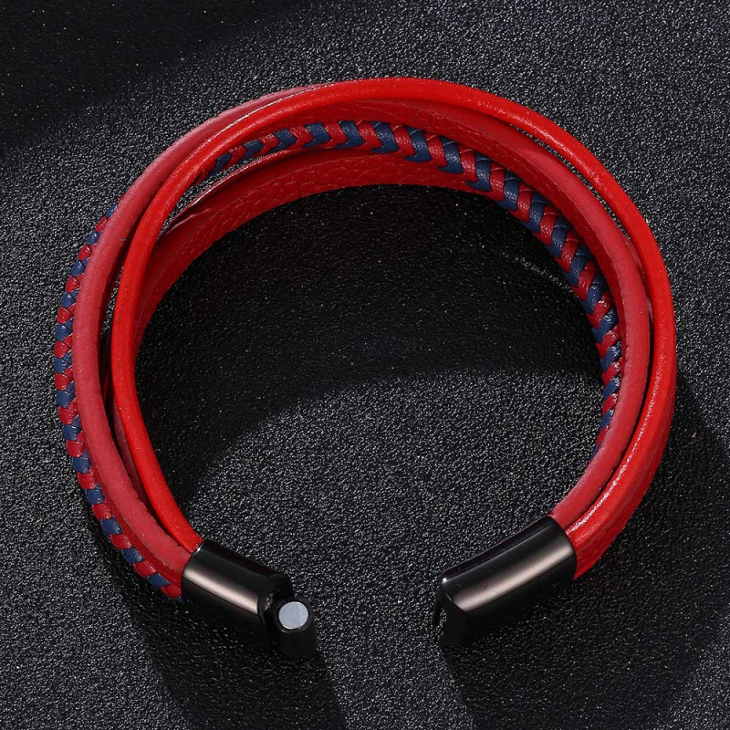 Creativity Multilayer Leather Magnetic Buckle Bangle Bracelets for Men Women Lovers Gift