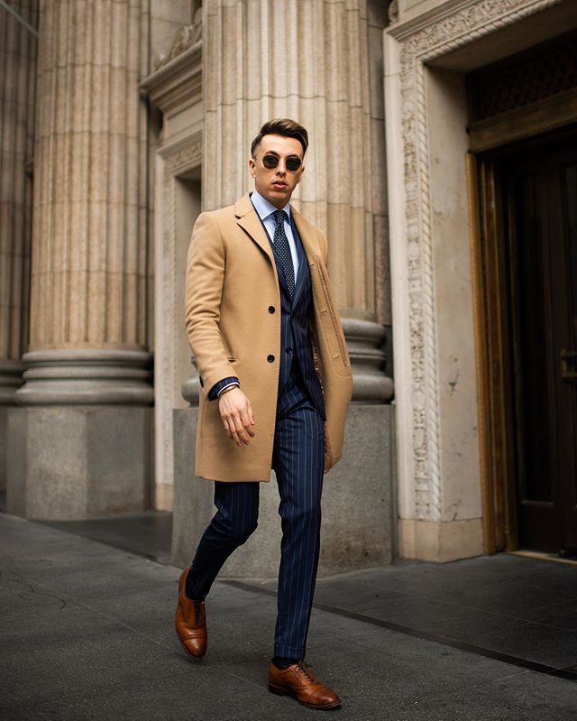 Fashion Light Tan Warm Mens Long Coat Suits High Quality Men Tuxedos Men Prom Dinner Blazer Suit Only One Jacket