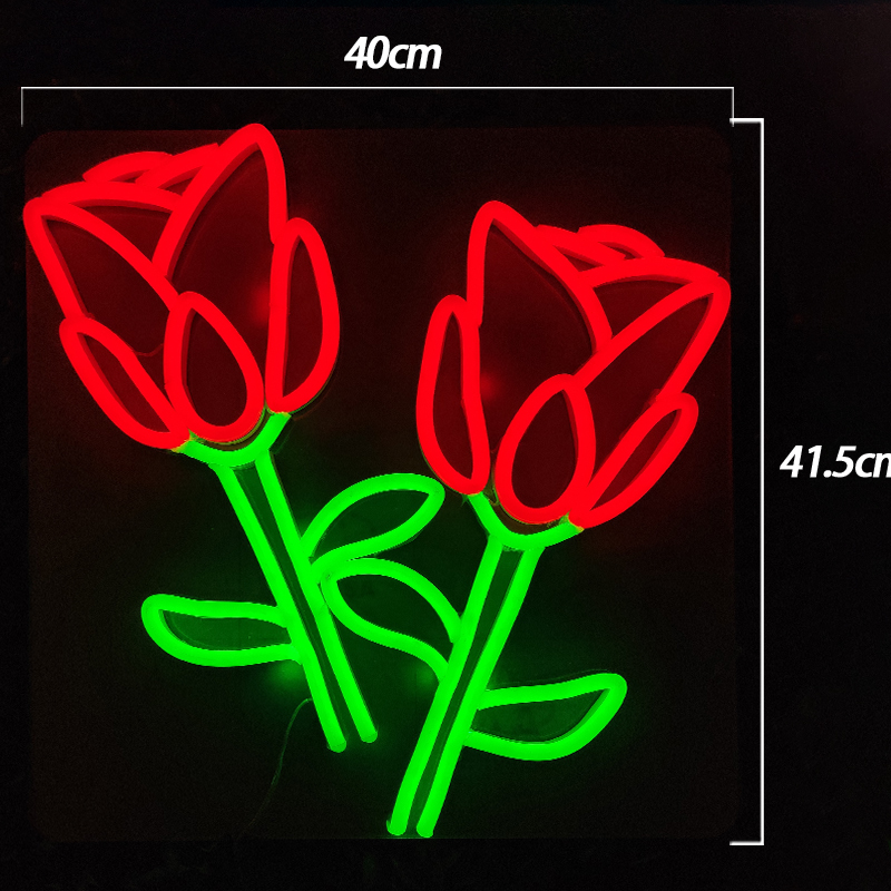 Two Flower Sign Holiday Lighting girl Home decoration Bar Public Places Handmade Neon Light 12 V Super Bright