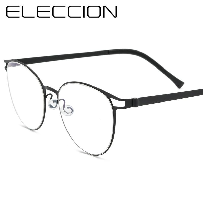 ELECCION Titanium Alloy Glasses Frame Women New Vintage Round Myopia Optical Prescription Eyeglasses Men Screwless Eyewear
ELECCION Titanium Alloy Glasses Frame Women New Vintage Round Myopia Optical Prescription Eyeglasses Men Screwless Eyewear