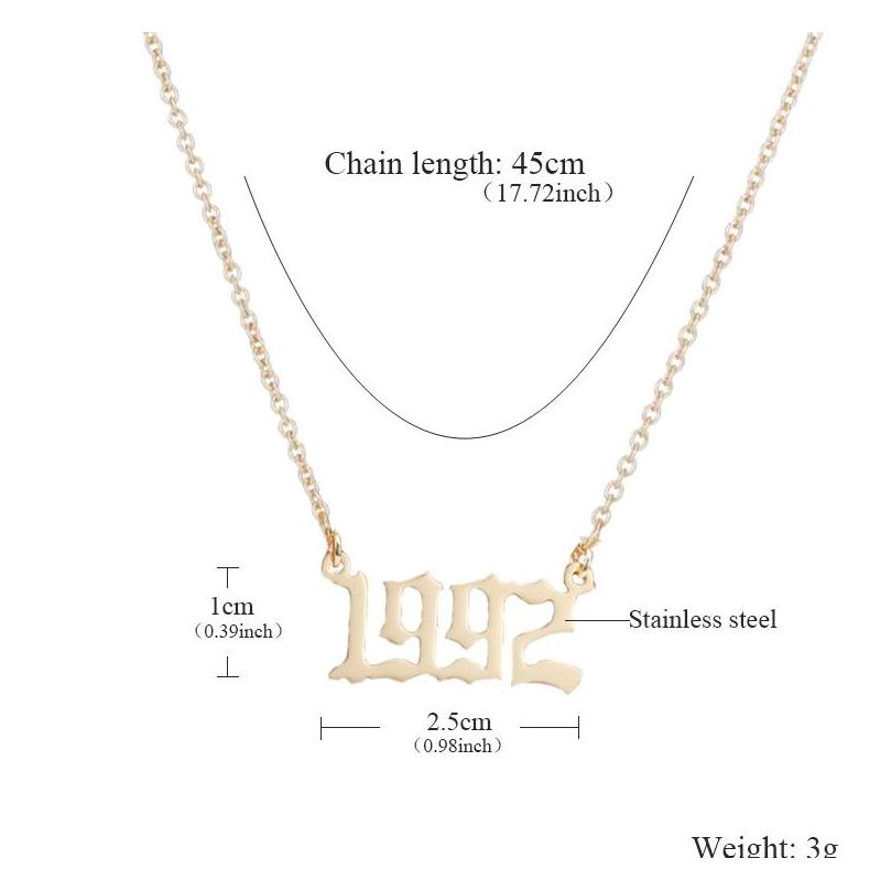 Handmade Personalized Year Number Necklaces Custom Birth Year Initial Necklace Pendants For Women Girls Jewelry sqcFBN dhseller2010