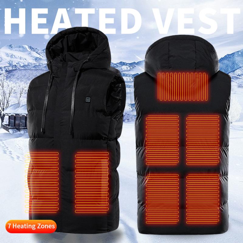 Unisex Winter Heated Jacket Hooded USB 7 Area Carbon Fiber Electric Smart Heating Vest Clothing Outdoor Thermal Warm Cotton Coat, Blue
Unisex Winter Heated Jacket Hooded USB 7 Area Carbon Fiber Electric Smart Heating Vest Clothing Outdoor Thermal Warm Cotton Coat, Blue