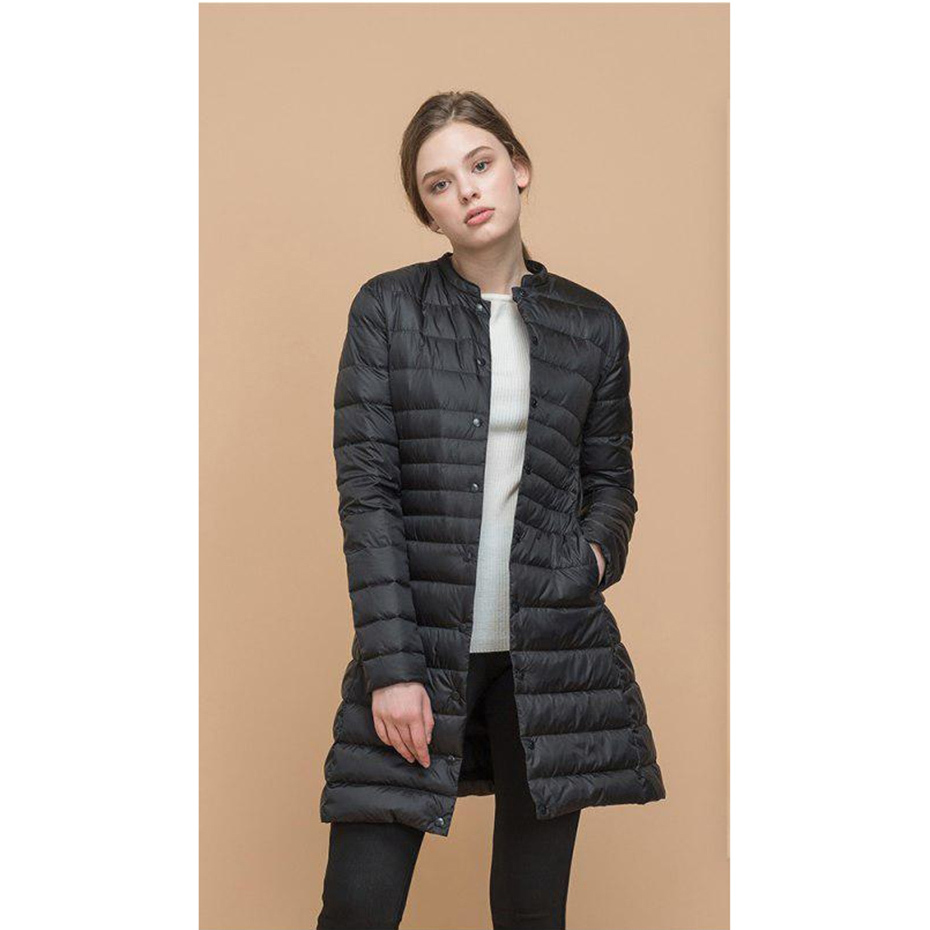 ZOGAA Woman Spring Padded Warm Coat Ultra Light Duck Down Jacket Long Overcoat Slim Solid Jackets Portable Parkas jacket T200114