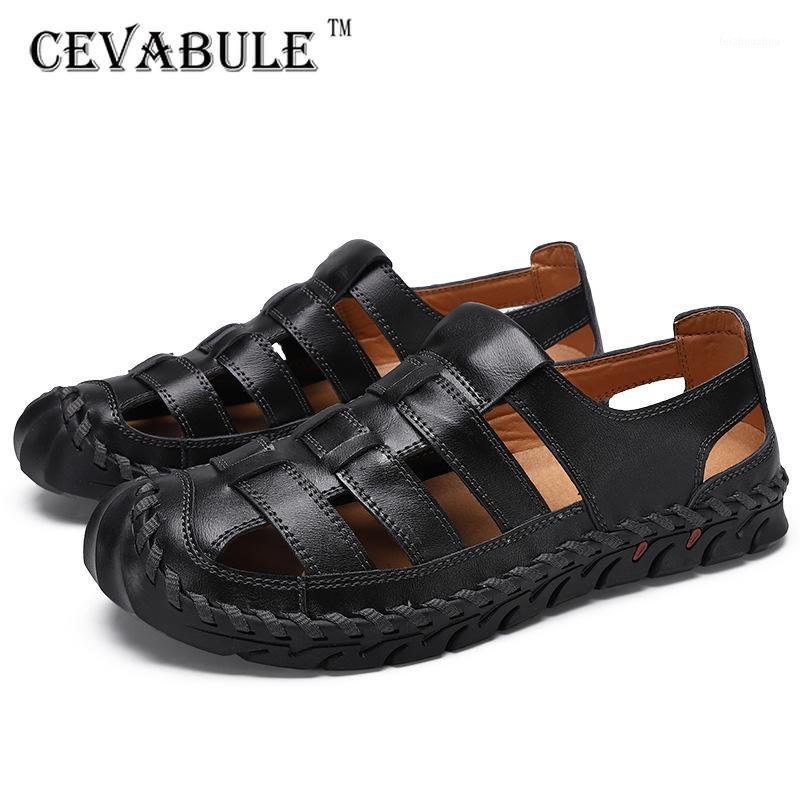 CEVABULE 2020 Summer Fashion Men's Beach Shoes Large Size Breathable Sandals Retro Hand-sewn Baotou Men's Shoes CLK1, Black
CEVABULE 2020 Summer Fashion Men's Beach Shoes Large Size Breathable Sandals Retro Hand-sewn Baotou Men's Shoes CLK1, Black