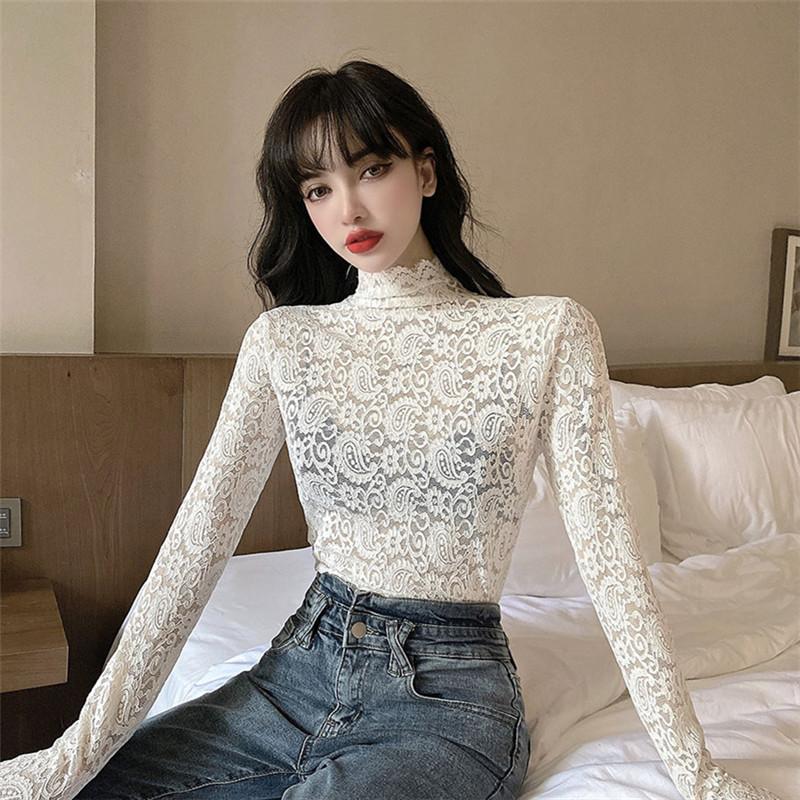 Autumn/winter 2020 new slim long-sleeved hollow lace bottoming shirt sexy net yarn with western style small shirt, White
Autumn/winter 2020 new slim long-sleeved hollow lace bottoming shirt sexy net yarn with western style small shirt, White