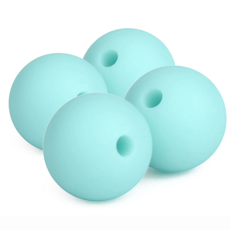 20pc Silicone Beads 15mm Round Bead Bpa Free Diy Silicone Baby Teether Necklace Bracelet Chain Food Grade Teething Beads Y1221