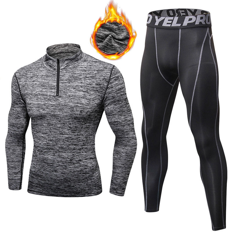 Fanceey High Collar Winter Thermal Underwear Men Long Johns Men Rashgard Shirt Leggings Warm Sport Compression Underwear Thermo 201126