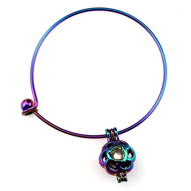 B-C215 Rainbow Flower Beads Cage Locket Wrist Girl Women Expandable Wire Steel Bracelet Bangle1
B-C215 Rainbow Flower Beads Cage Locket Wrist Girl Women Expandable Wire Steel Bracelet Bangle1