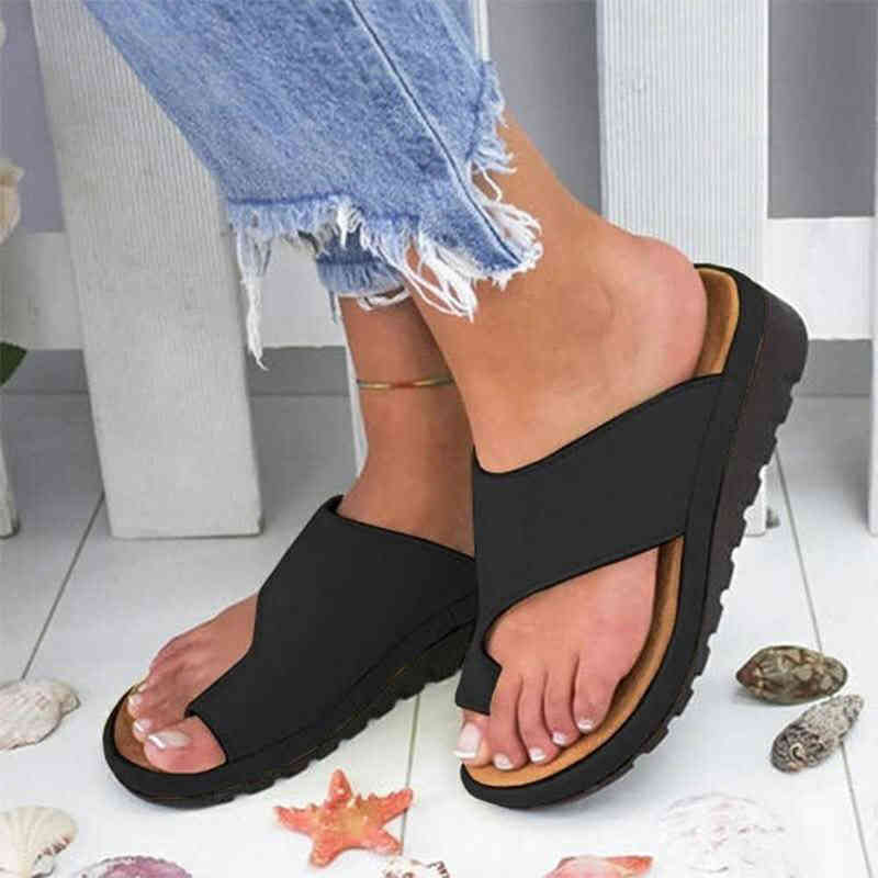 New Women Slippers Flat Sole Casual Soft Big Toe Foot Sandal Women Shoes Comfy Platform Orthopedic Bunion Corrector Y220211
