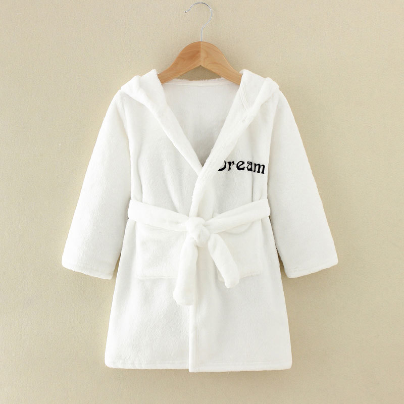 Long Sleeve Hooded Children's Bathrobe Cartoon Print Kids Robe Lovely Animal Boy Bath Robe Spring Autumn Girls Bathrobe LJ201216