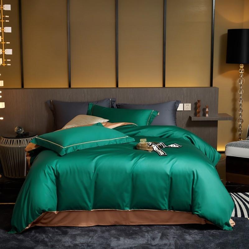 600TC 100% Long Staple Cotton Reversible Green Gold 4Pcs Duvet Cover Set Breathable Soft Quilt Cover Bed Sheet Queen King size, Color 8
600TC 100% Long Staple Cotton Reversible Green Gold 4Pcs Duvet Cover Set Breathable Soft Quilt Cover Bed Sheet Queen King size, Color 8