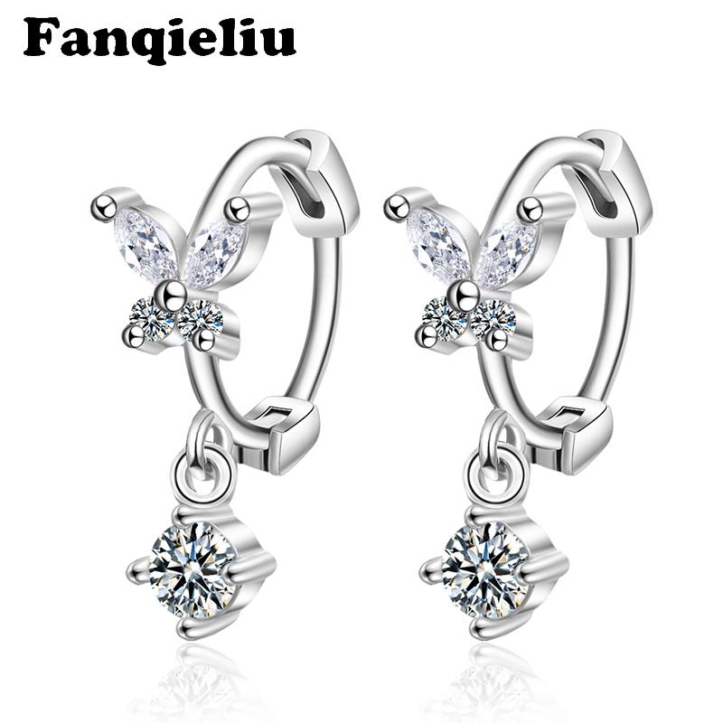 Fanqieliu Lovely Butterfly Crystal Hoop Earrings Girls Gift 925 Sterling Silver Earring Cubic Zirconia Hoops For Women FQL20207
Fanqieliu Lovely Butterfly Crystal Hoop Earrings Girls Gift 925 Sterling Silver Earring Cubic Zirconia Hoops For Women FQL20207