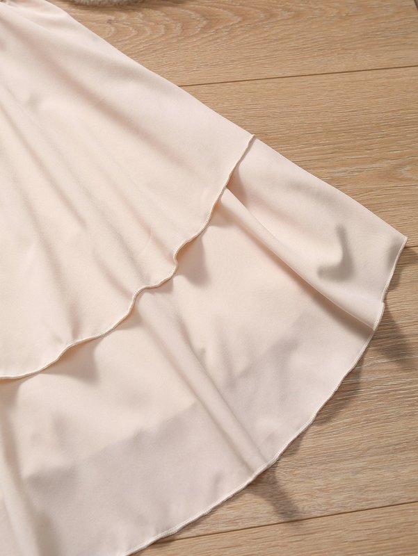 Girls Overlap Collar Layered Hem Cami Dress SHE