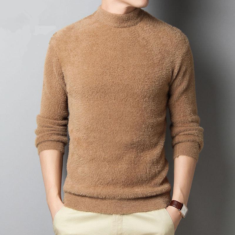 Faux Mink Cashmere Turtleneck Sweater Men Jumper 2020 autumn winter mens pullover men sweater, Black 
Faux Mink Cashmere Turtleneck Sweater Men Jumper 2020 autumn winter mens pullover men sweater, Black