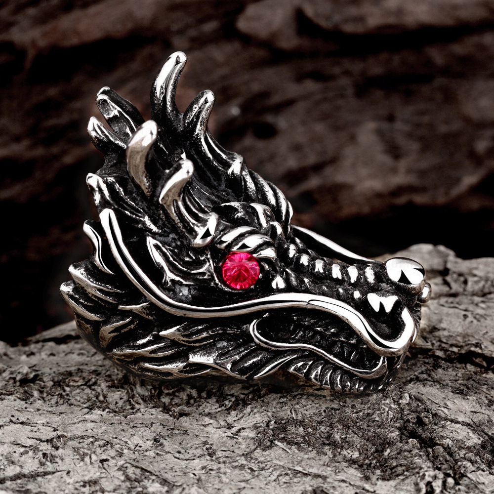 European and American men's jewelry wholesale fashion retro inlaid stone Chinese dragon stainless steel ring jewelry, proposal, engagement,
European and American men's jewelry wholesale fashion retro inlaid stone Chinese dragon stainless steel ring jewelry, proposal, engagement,