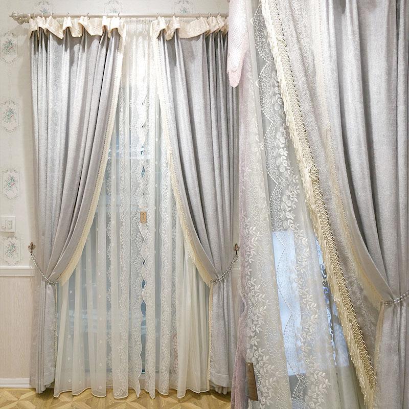 American Korean pastoral modern gray thickened shading floor finished living room bedroom curtain flower yarn, Tulle
American Korean pastoral modern gray thickened shading floor finished living room bedroom curtain flower yarn, Tulle