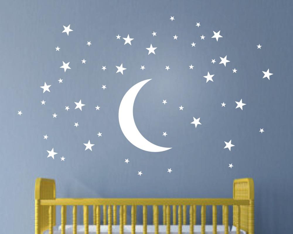 50 Stars And Moon Wall Stickers For Kids Room Creative White Stars Baby Wall Decals Nursery Art Decor Mural Wallpaper D857
50 Stars And Moon Wall Stickers For Kids Room Creative White Stars Baby Wall Decals Nursery Art Decor Mural Wallpaper D857