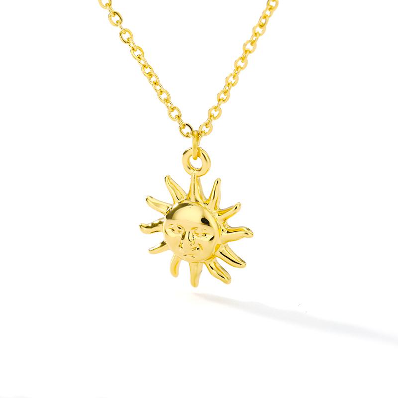 Stainless Steel Sun Necklace Pendant Gold Chains Christmas Charms Jewelry Sun Pendant Necklace For Women Fashion Jewelry
Stainless Steel Sun Necklace Pendant Gold Chains Christmas Charms Jewelry Sun Pendant Necklace For Women Fashion Jewelry