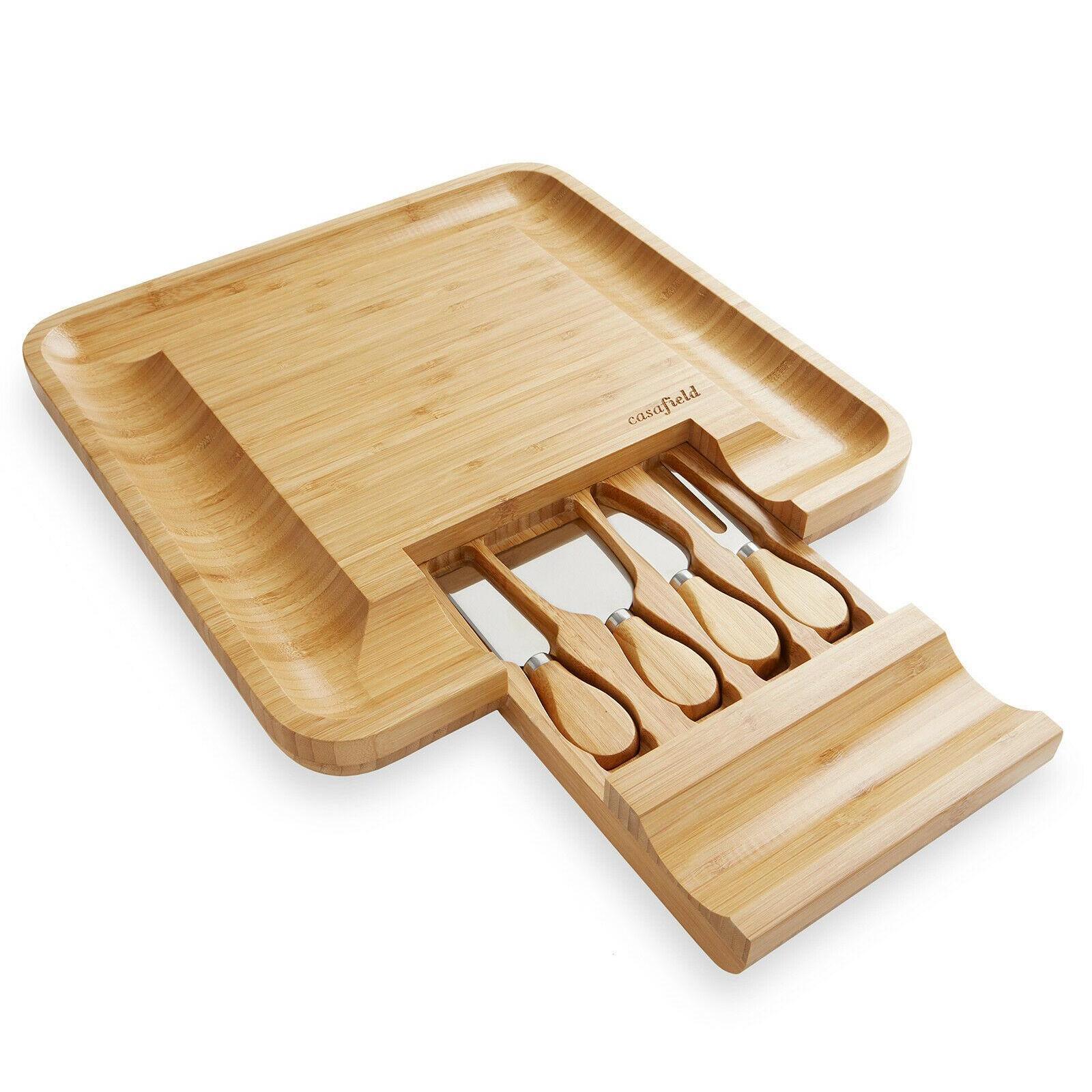 Bamboo Cheese Cutting Board Knife Gift Set Wooden Charcuterie Meat Serving Tray 3Brkn
Bamboo Cheese Cutting Board Knife Gift Set Wooden Charcuterie Meat Serving Tray 3Brkn