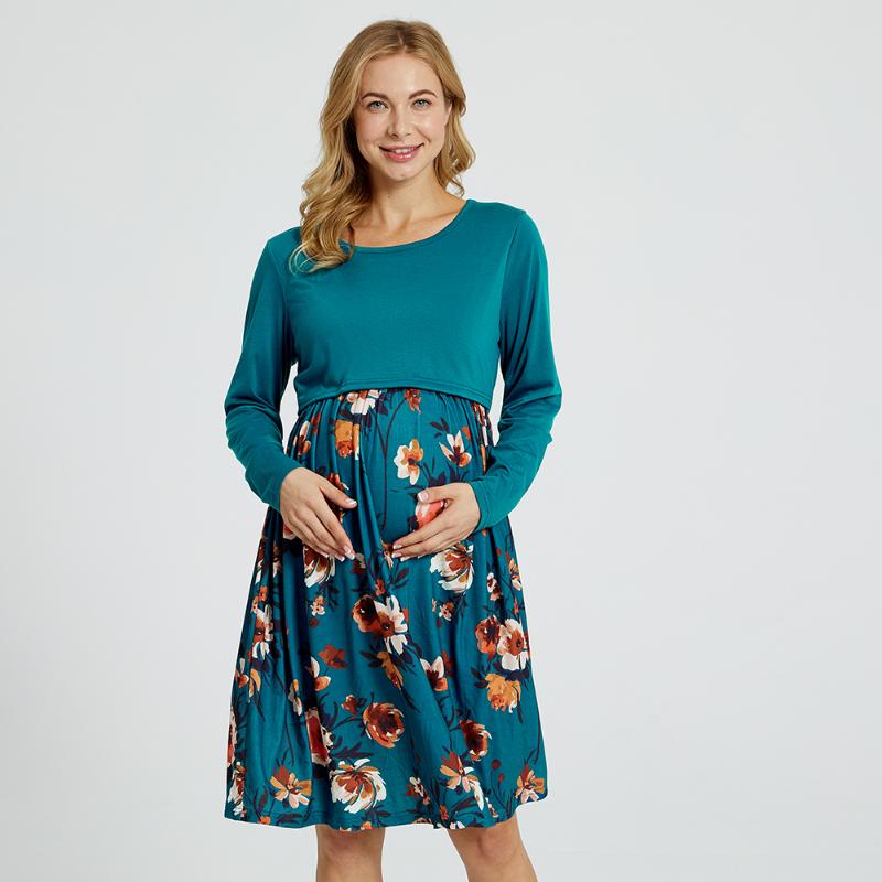 PatPat 2021 New ArrivalMaternity Round collar Floral full print Dark Green Knee length Tunic Long-sleeve Nursing Dress
PatPat 2021 New ArrivalMaternity Round collar Floral full print Dark Green Knee length Tunic Long-sleeve Nursing Dress