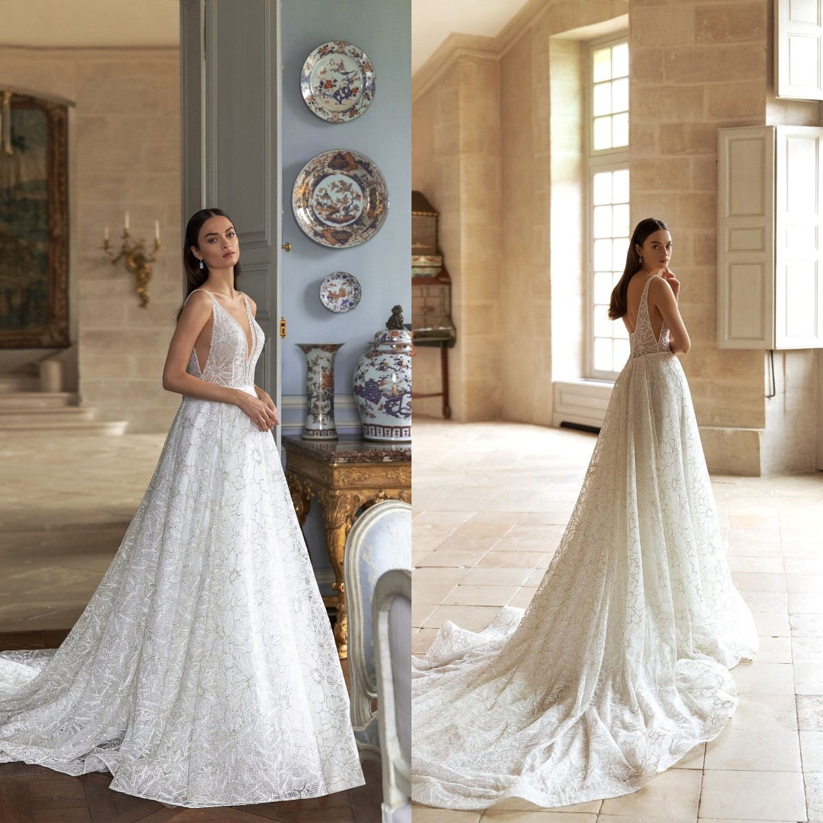 2021 New Wedding Dresses Sexy Deep V Neck Open Back Bridal Gowns Custom Made Appliques Beads Lace Sweep Train A-Line Wedding Dress, Champagne
2021 New Wedding Dresses Sexy Deep V Neck Open Back Bridal Gowns Custom Made Appliques Beads Lace Sweep Train A-Line Wedding Dress, Champagne