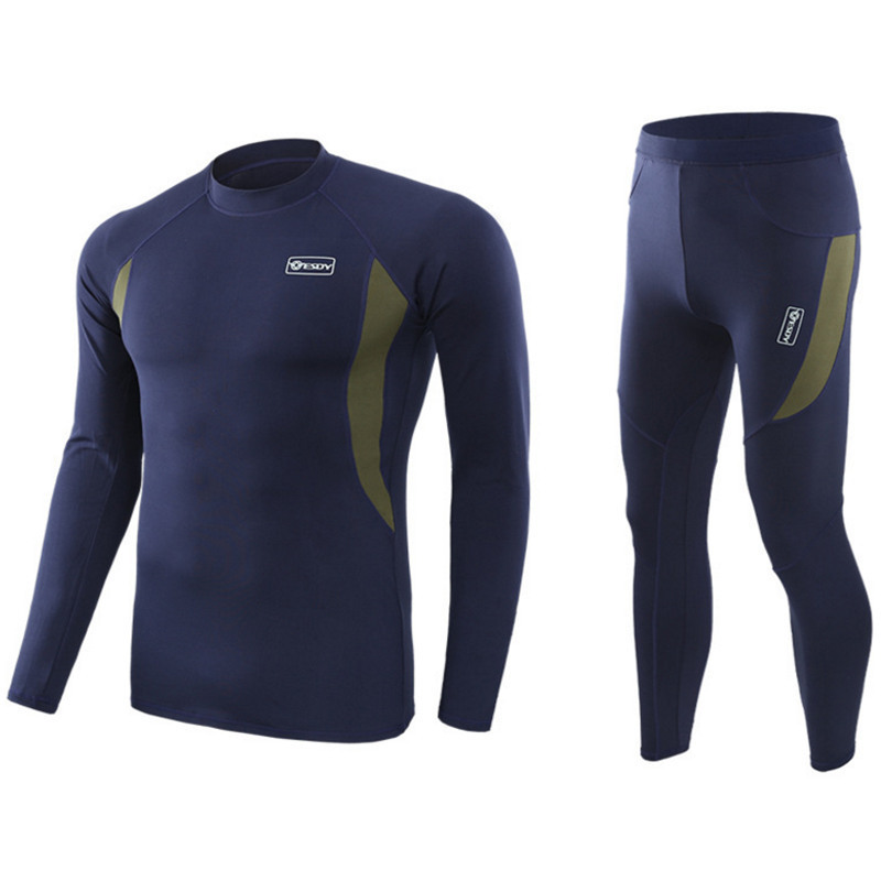 winter new men thermal underwear sets compression fleece sweat quick drying thermo underwear men clothing Long Johns 201023