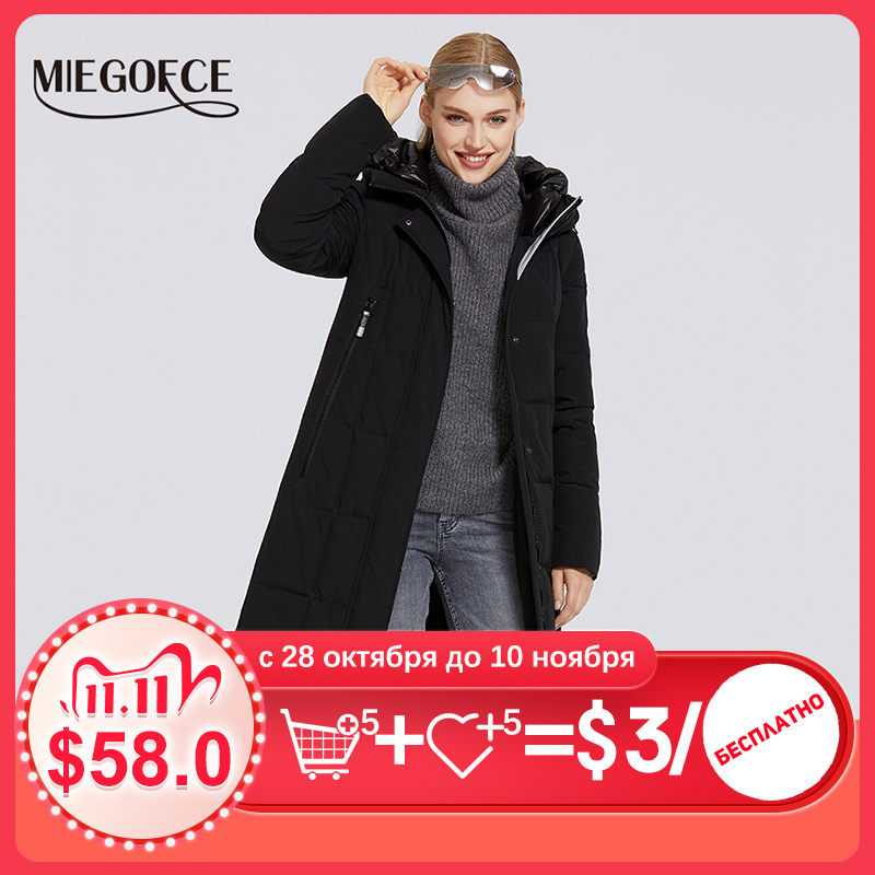 MIEGOFCE New Winter Women's Clothes Coat Long Down Parka Thickened Simple Style Windproof Jacket Women Coat Fashion Female 201031
