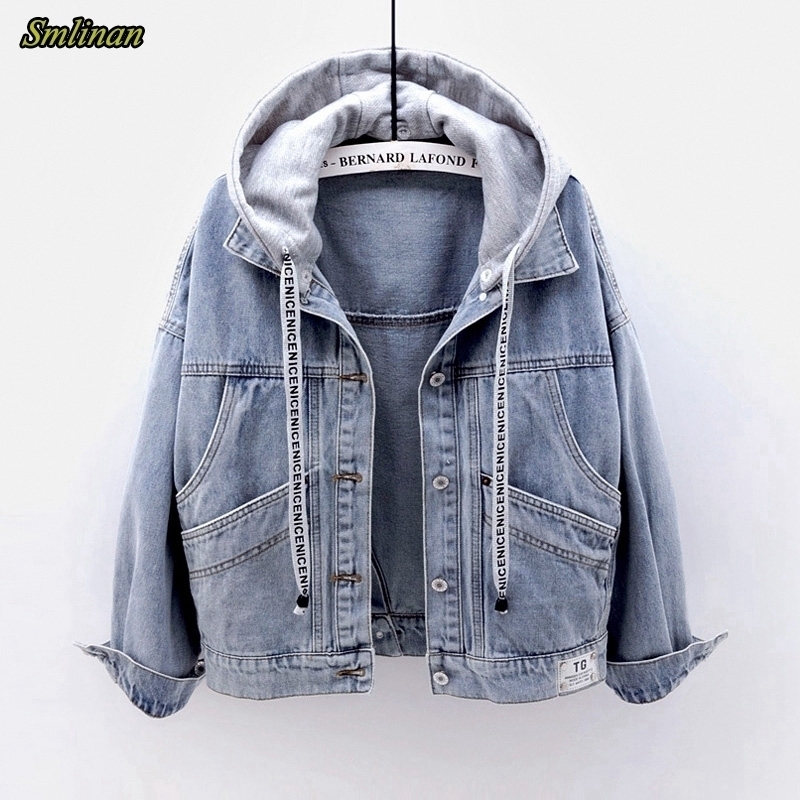 Smlinan Spring Autumn Hooded Denim Jacket Women Fahion Single Breasted Pocket Plus Size Vintage Streetwear Jeans Coat Female 201120, Blue
Smlinan Spring Autumn Hooded Denim Jacket Women Fahion Single Breasted Pocket Plus Size Vintage Streetwear Jeans Coat Female 201120, Blue