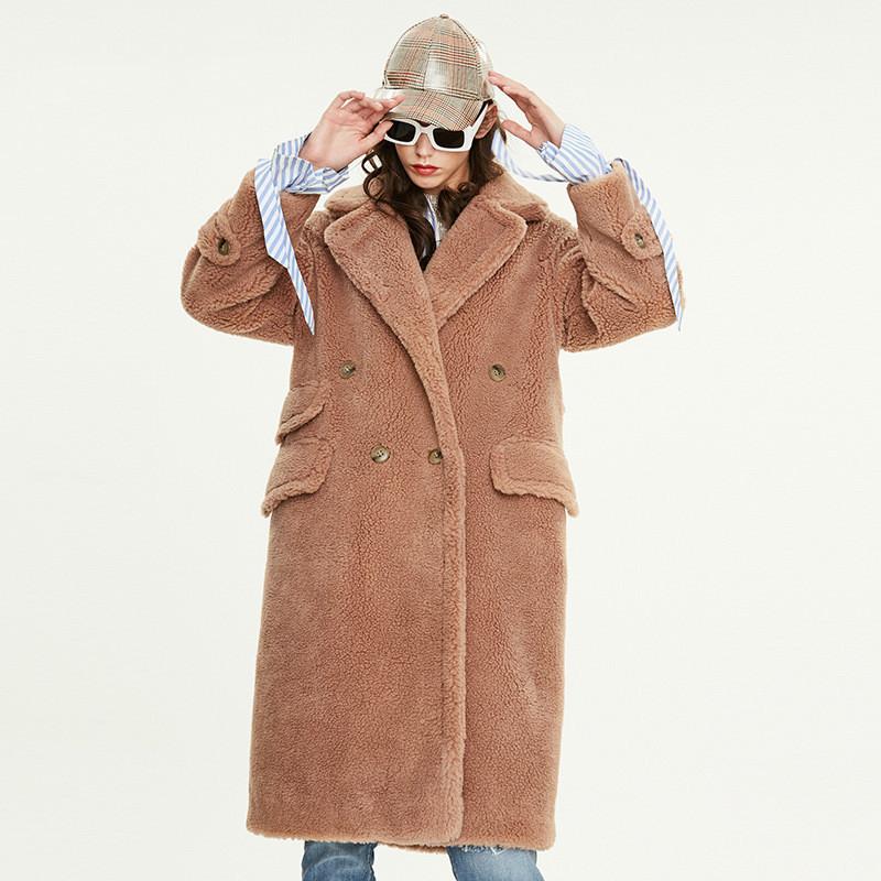 Overcoat Jacket European American Women' Autumn Winter Women' New Teddy Coat Long Loose Particle Sheepskin Fur Warm Coat, Black
Overcoat Jacket European American Women' Autumn Winter Women' New Teddy Coat Long Loose Particle Sheepskin Fur Warm Coat, Black