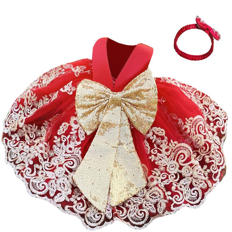 Girl's Dresses Red Baby Girl Dress 1 Year Birthday Party Wedding Seuqins Bow Tutu Lace Christening For Vestidos, Red;yellow
Girl's Dresses Red Baby Girl Dress 1 Year Birthday Party Wedding Seuqins Bow Tutu Lace Christening For Vestidos, Red;yellow