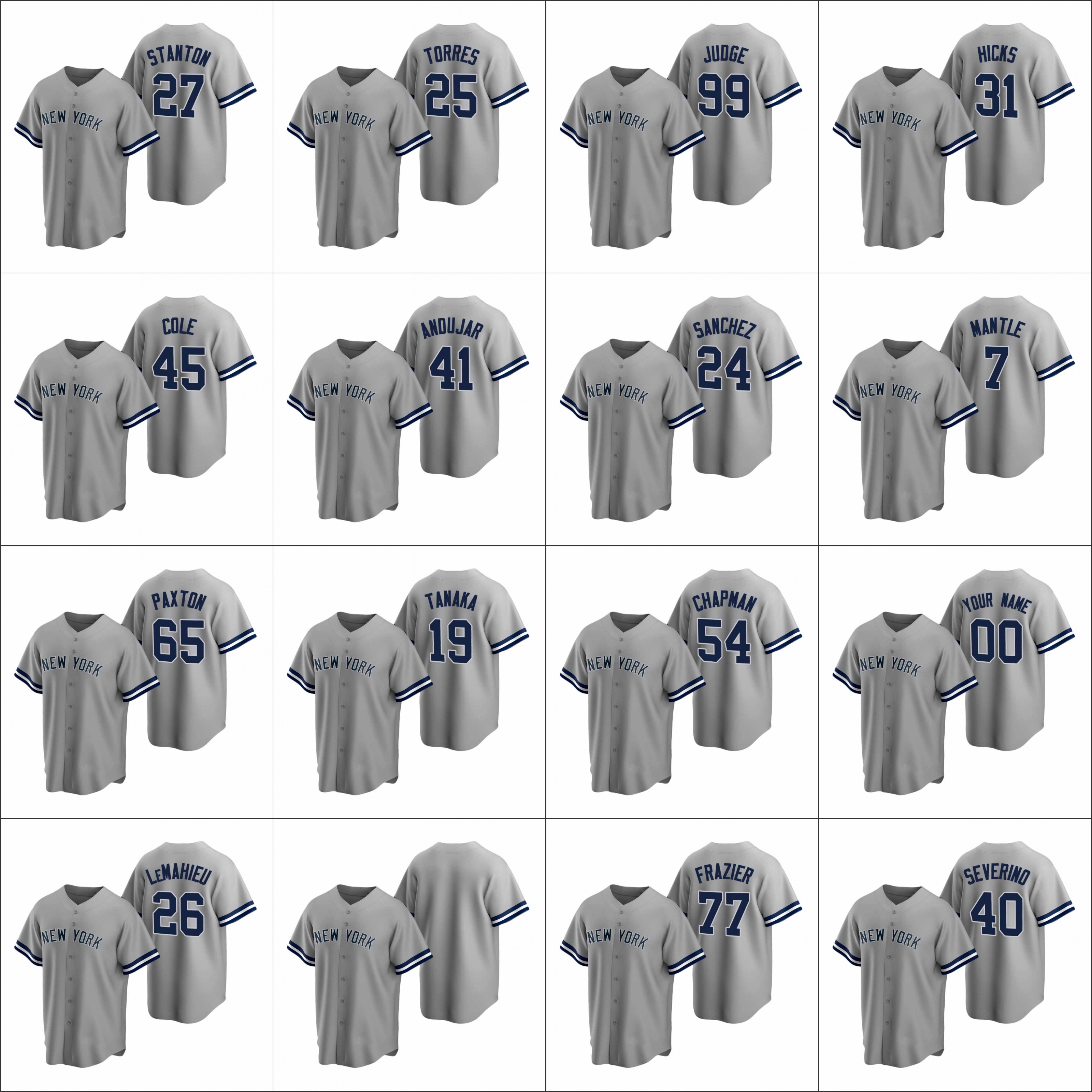 New York Yankees #24 Gary Sanchez 25 Torres 26 DJ LeMahieu 45 Gerrit Cole Men Women Youth Custom Gray Replica Road Jersey
New York Yankees #24 Gary Sanchez 25 Torres 26 DJ LeMahieu 45 Gerrit Cole Men Women Youth Custom Gray Replica Road Jersey