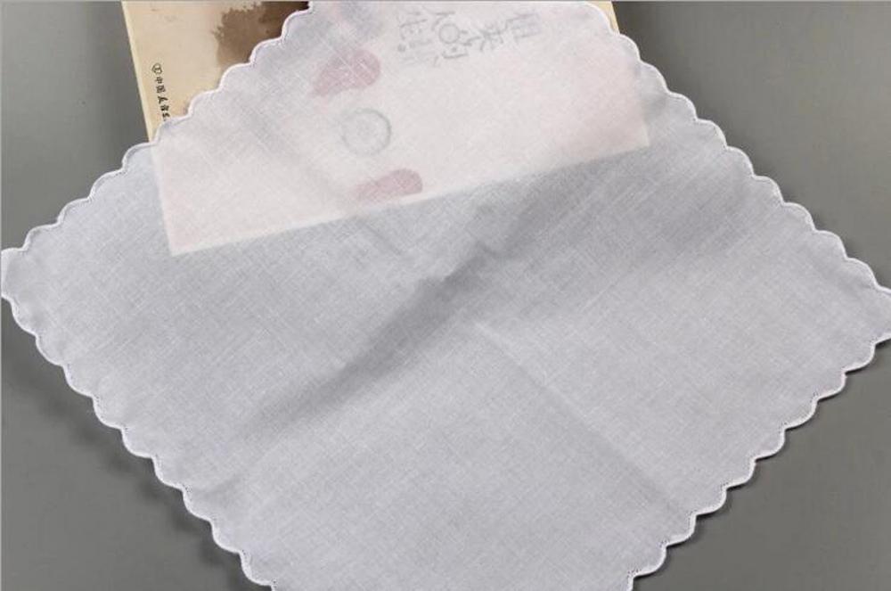 120pcon Handkerchief Towels Cutter DIY Blank scallop Handkerchief Party Decoration Cloth Napkins Craft Vintage Hanky Oman Wedding9163088