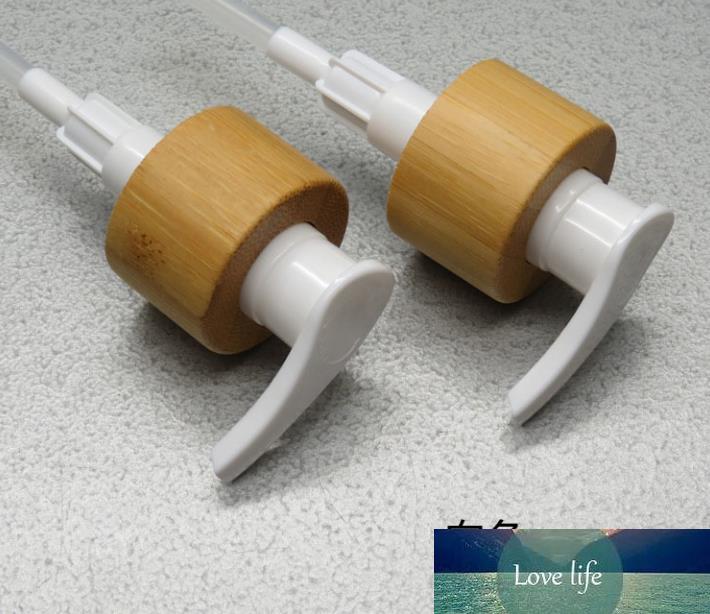 24/410 Bamboo Black/White Lotion Pump Head Lid for Shampoo/Body Wash Bottle, Emulsion Pressed Head Pump for Cosmetic Containers