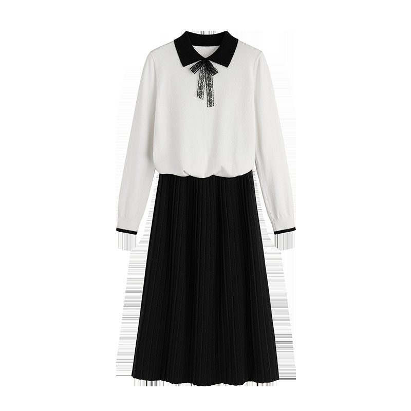 Vestido duas peas de moda feminina pequena fragrncia vento idade-reduzindo malha camisola saia, Ivory
Vestido duas peas de moda feminina pequena fragrncia vento idade-reduzindo malha camisola saia, Ivory