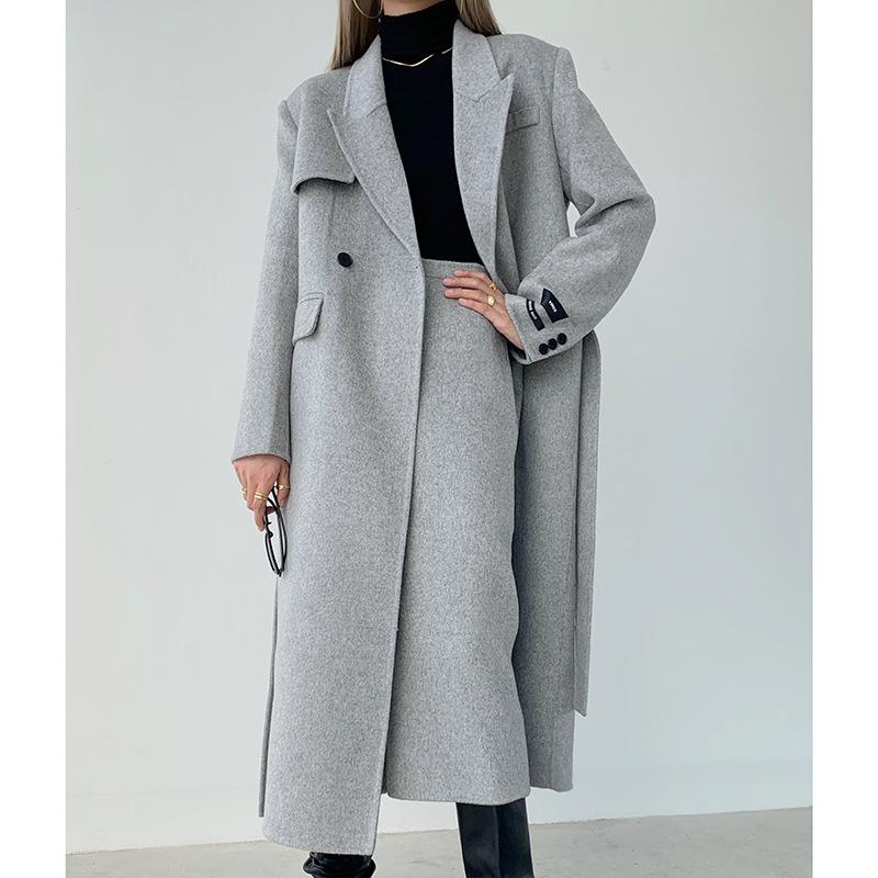 new Europe and the United States original design long cardigan joker double-sided cashmere coat of direct selling, Black
new Europe and the United States original design long cardigan joker double-sided cashmere coat of direct selling, Black