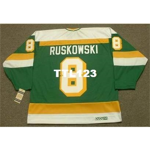 740 #8 TERRY RUSKOWSKI Minnesota North Stars 1987 CCM Vintage k Hockey Jersey or custom any name or number retro Jersey, Green
740 #8 TERRY RUSKOWSKI Minnesota North Stars 1987 CCM Vintage k Hockey Jersey or custom any name or number retro Jersey, Green