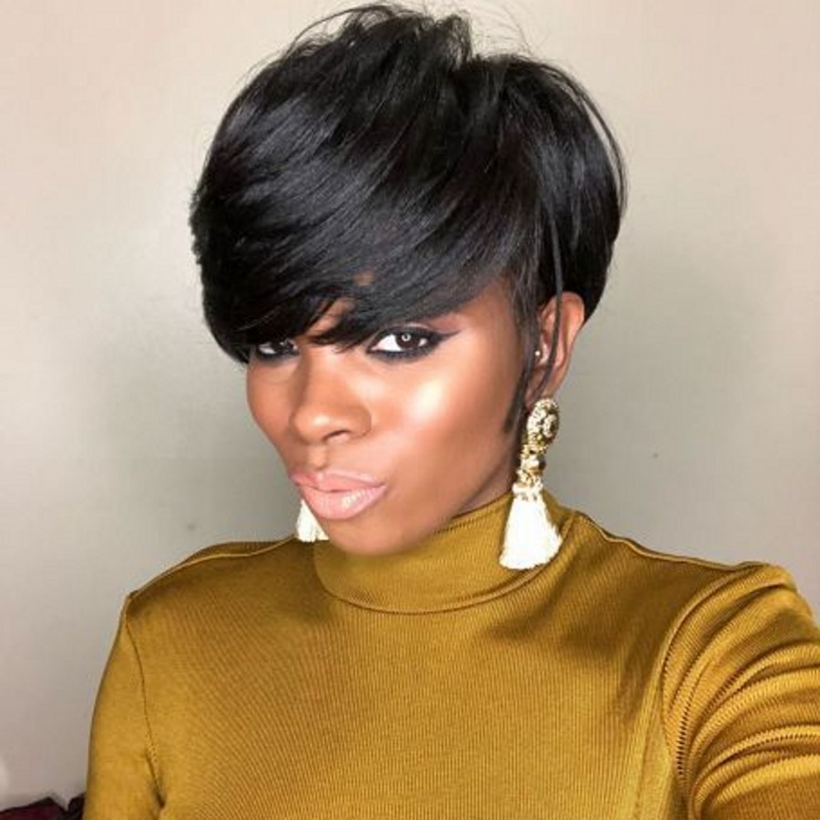 Short Pixie Cut Wig Straight Brazilian Remy 150% Density Lace Front Human Hair Wigs For Women