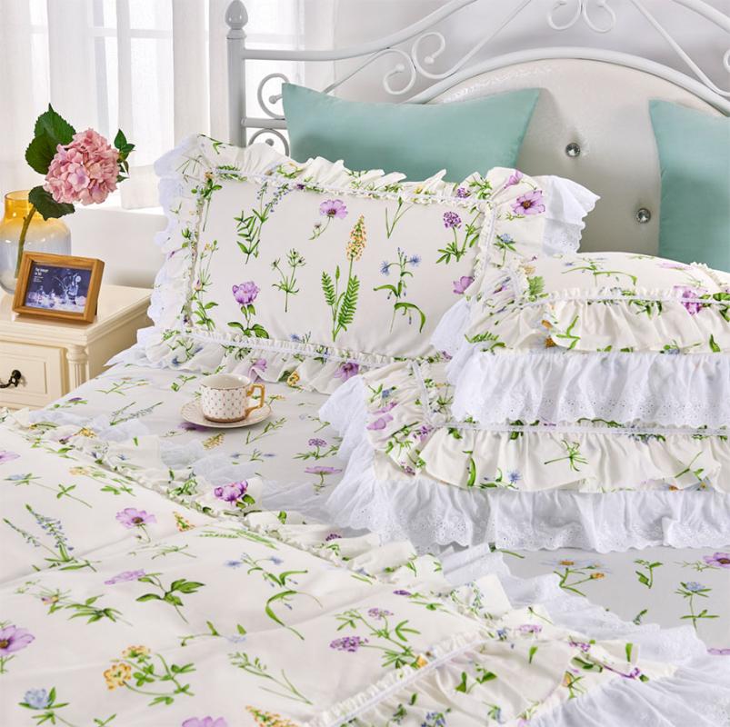 American elegant ruffle lace bedding set, full queen king cotton single double bedclothes bedspreads pillow case quilt cover, Picture color
American elegant ruffle lace bedding set, full queen king cotton single double bedclothes bedspreads pillow case quilt cover, Picture color