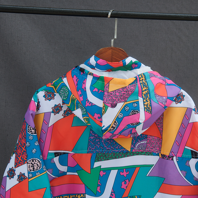 Harajuku Japanese Ukiyo E Colorful Patchwork Jacket Men Hip Hop Removable Hoodie Male Streetwear Windbreaker Graffiti coat A9111 T200111